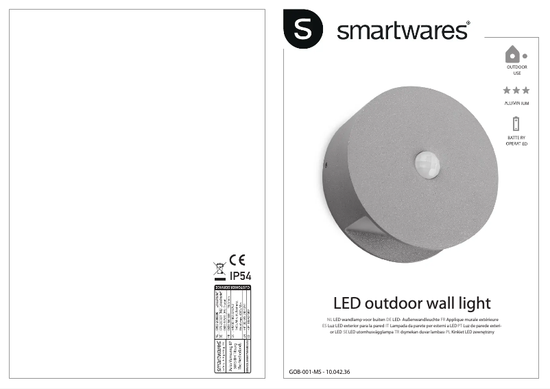 First page image of the manual for GOB-001-MS
