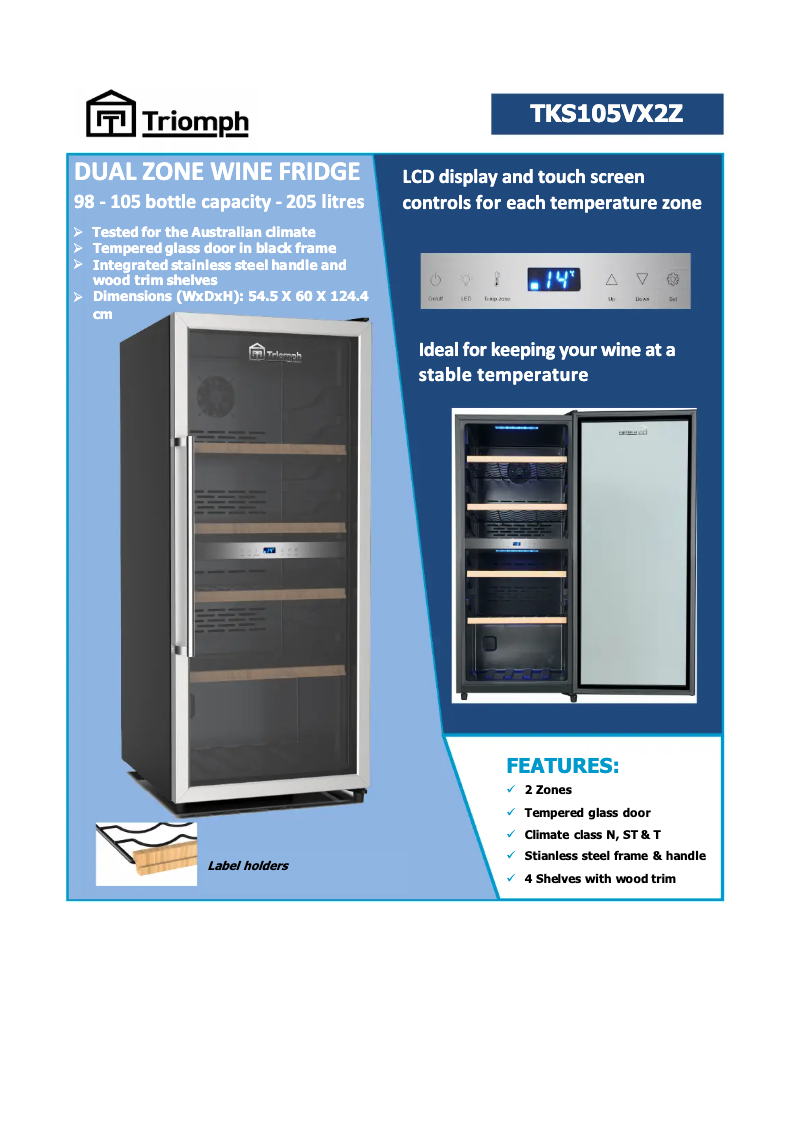 First page image of the manual for TKS105VX2Z