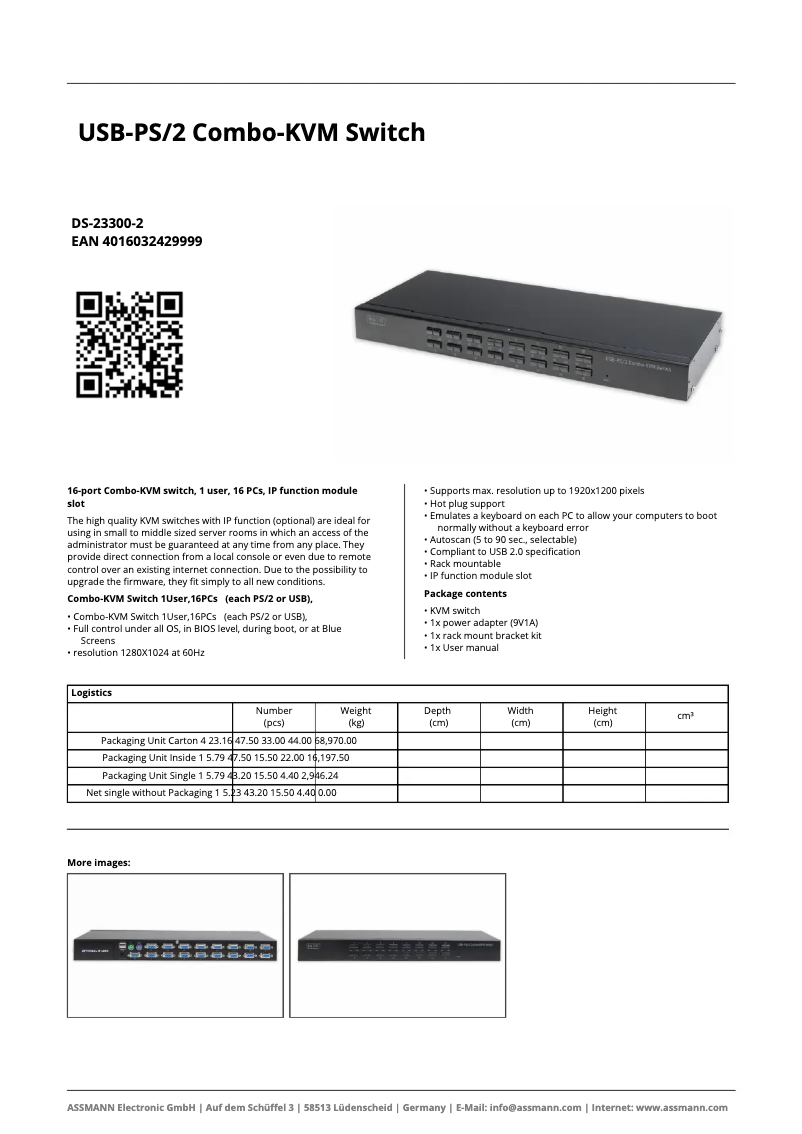 First page image of the manual for DS-23300-2
