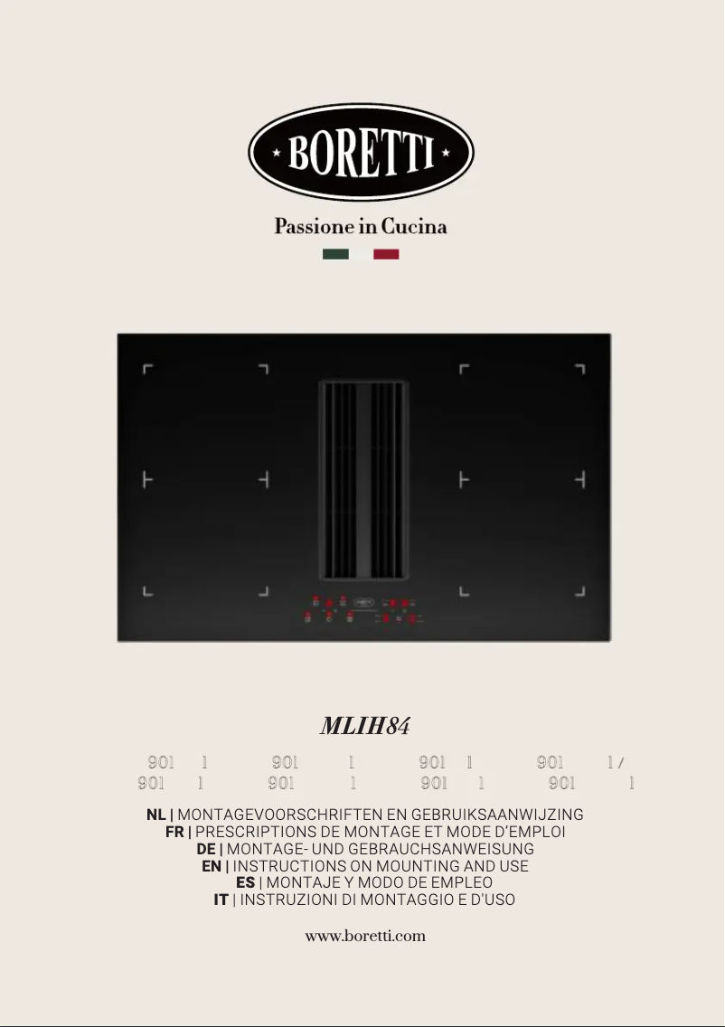 Page 1 of the manual User Manual Boretti Milano MLIH84