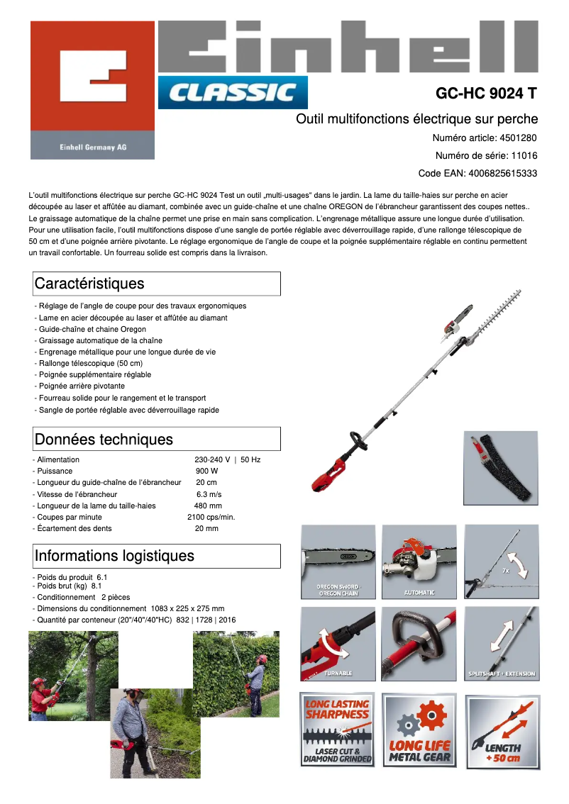 First page image of the manual for GC-HC 9024 T