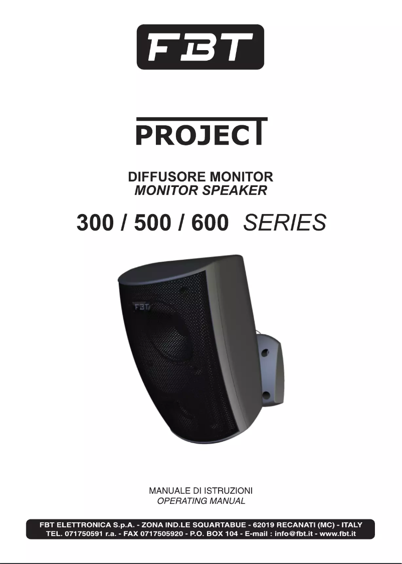 First page image of the manual for PROJECT 315