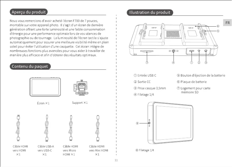 First page image of the manual for F700