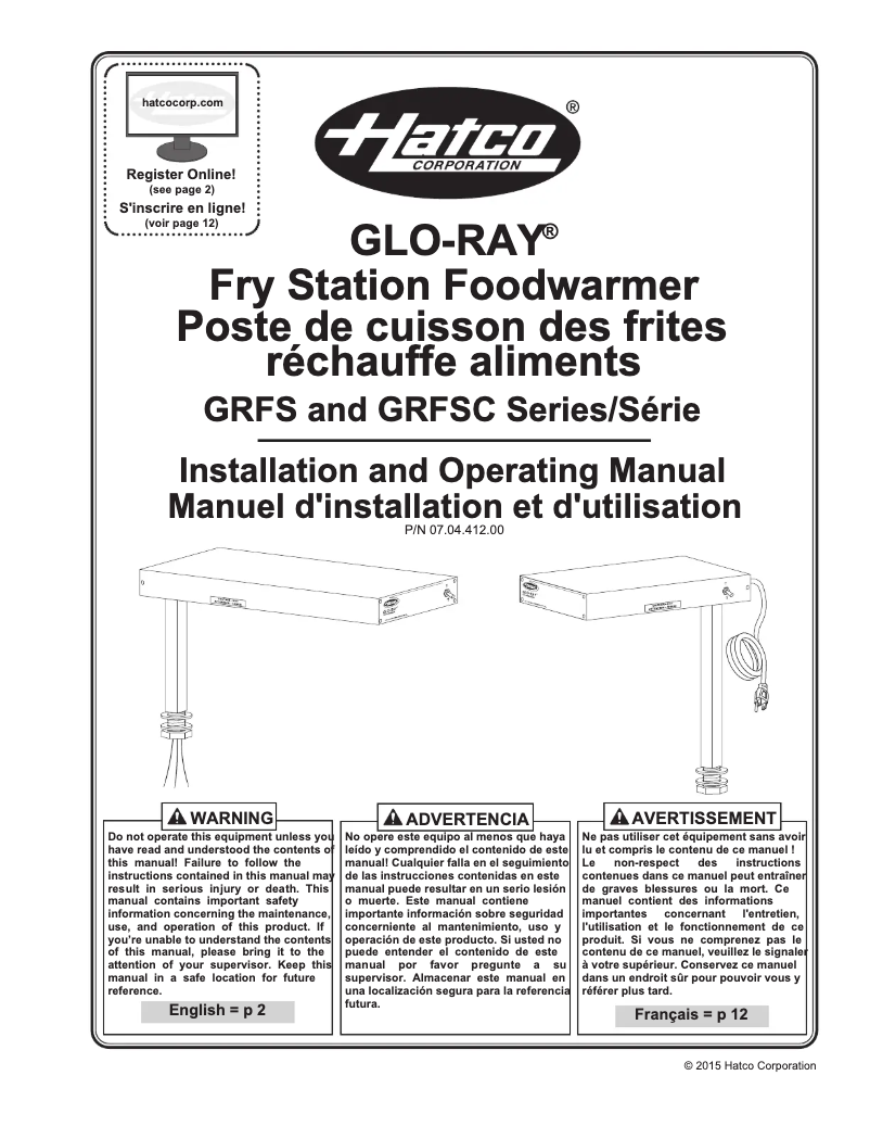 First page image of the manual for Glo-Ray GRFSL-24