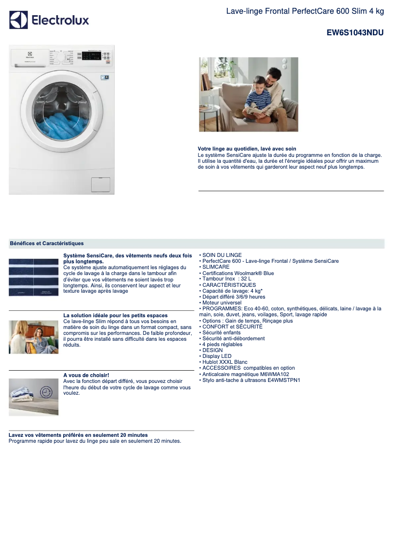 First page image of the manual for EW6S1043NDU