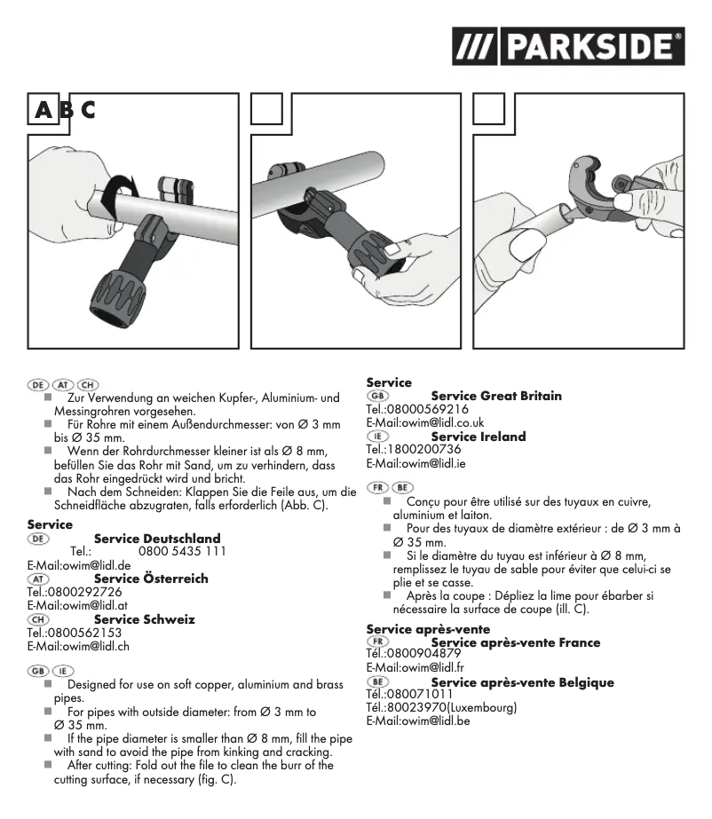 Page 1 of the manual User Manual Parkside HG04830D