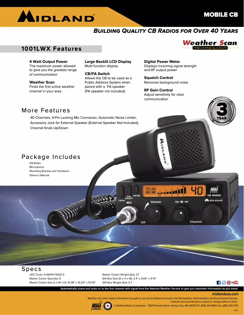 First page image of the manual for 1001LWX