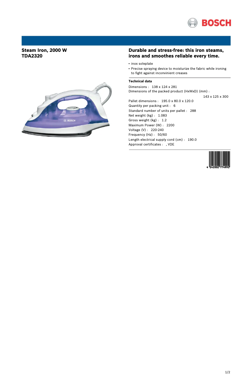 First page image of the manual for TDA2320