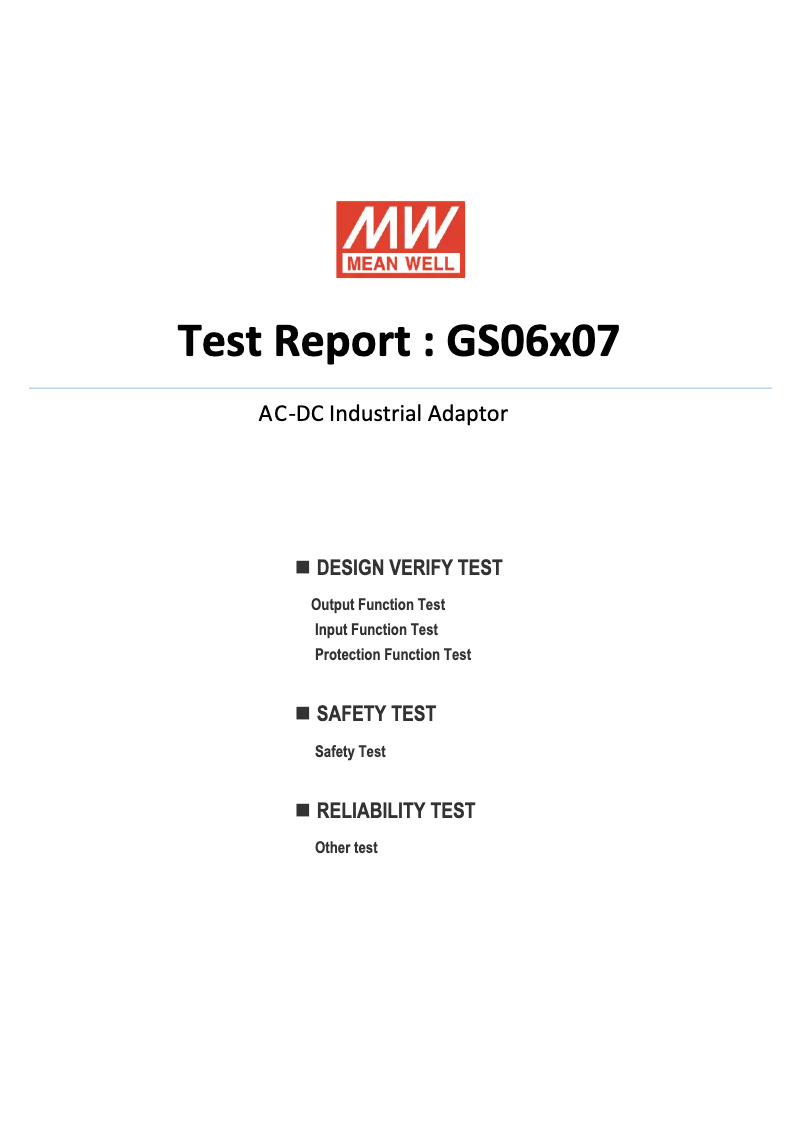 First page image of the manual for GS06E-11P1J