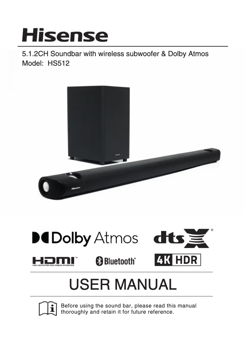 First page image of the manual for HS512