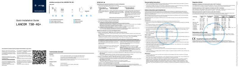 Image de la première page du manuel de l'appareil 730-4G+