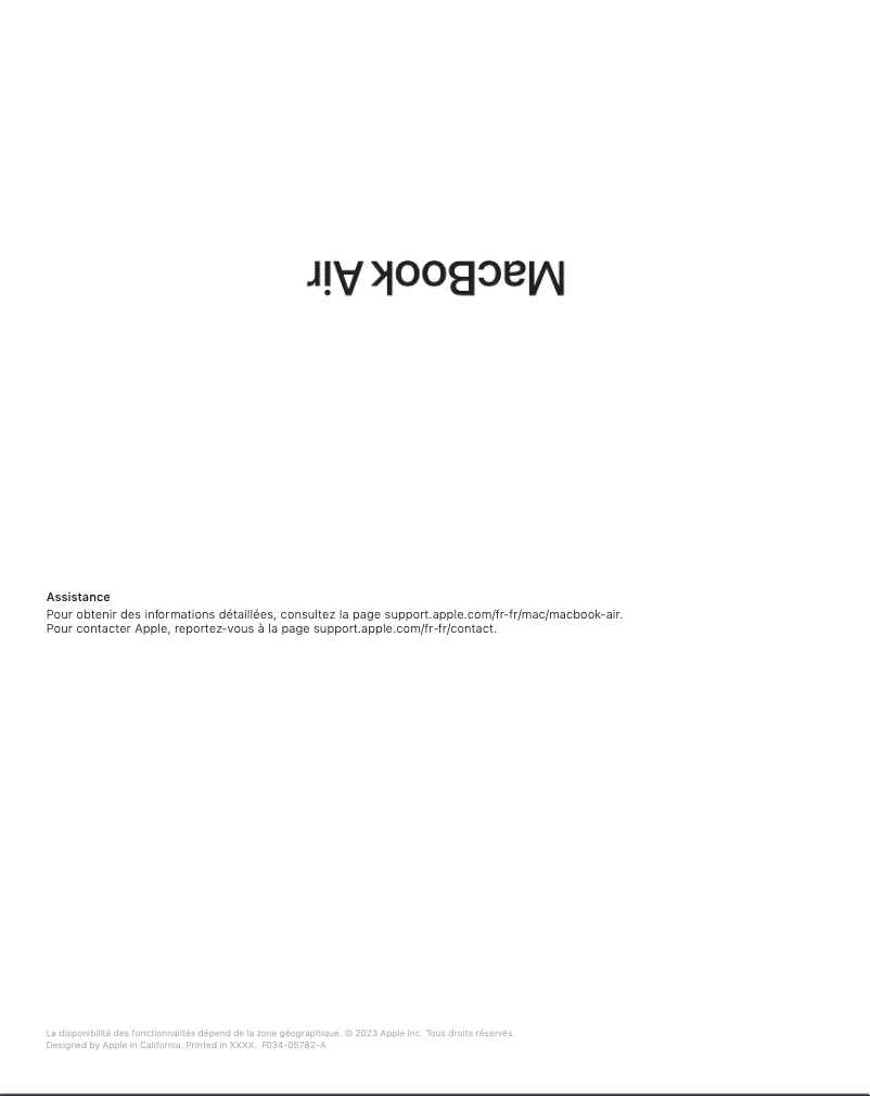 First page image of the manual for Macbook Air 2023