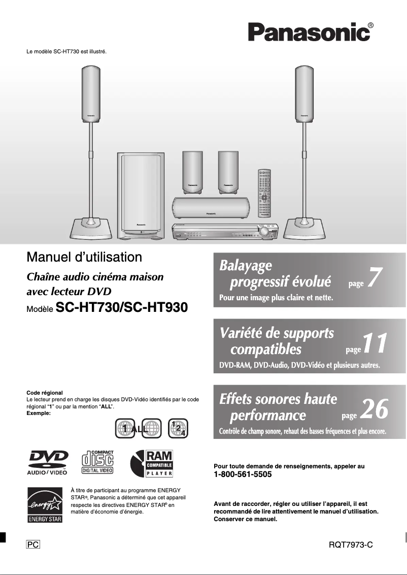 First page image of the manual for SC-HT930