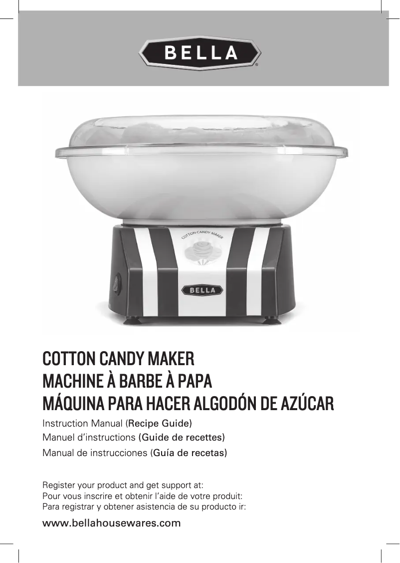 First page image of the manual for Cotton Candy Maker