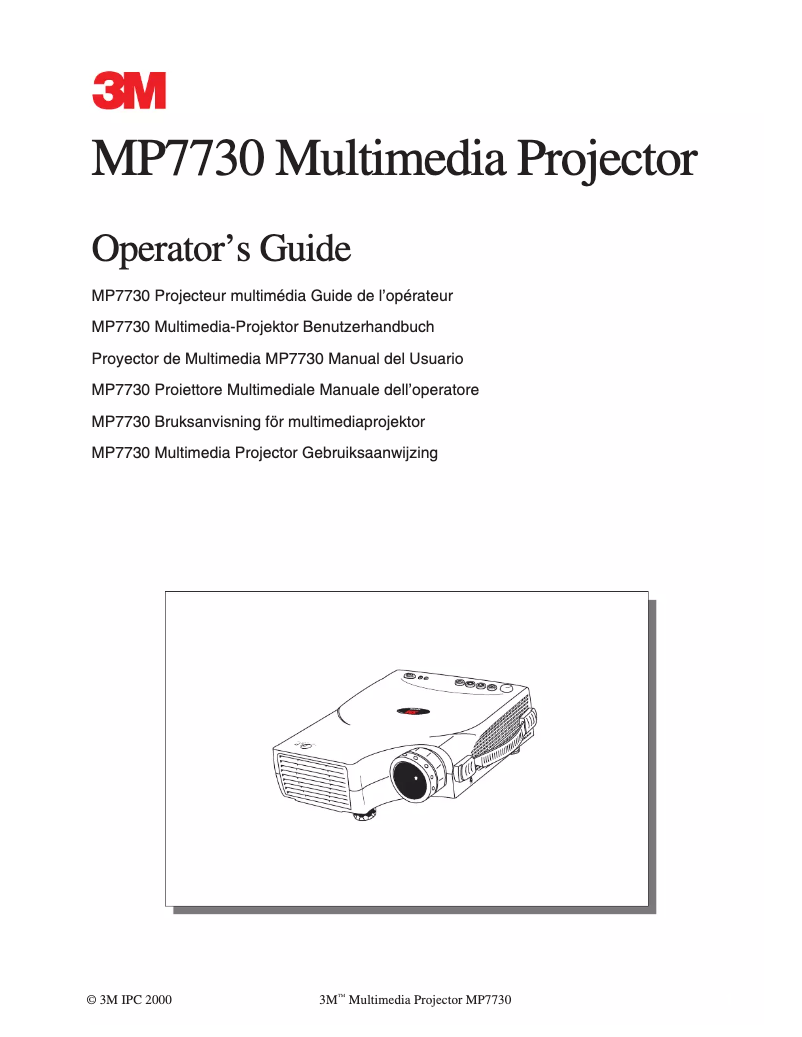 First page image of the manual for MP7730