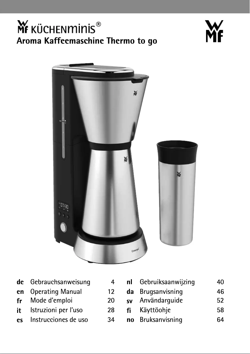 First page image of the manual for Thermo to go
