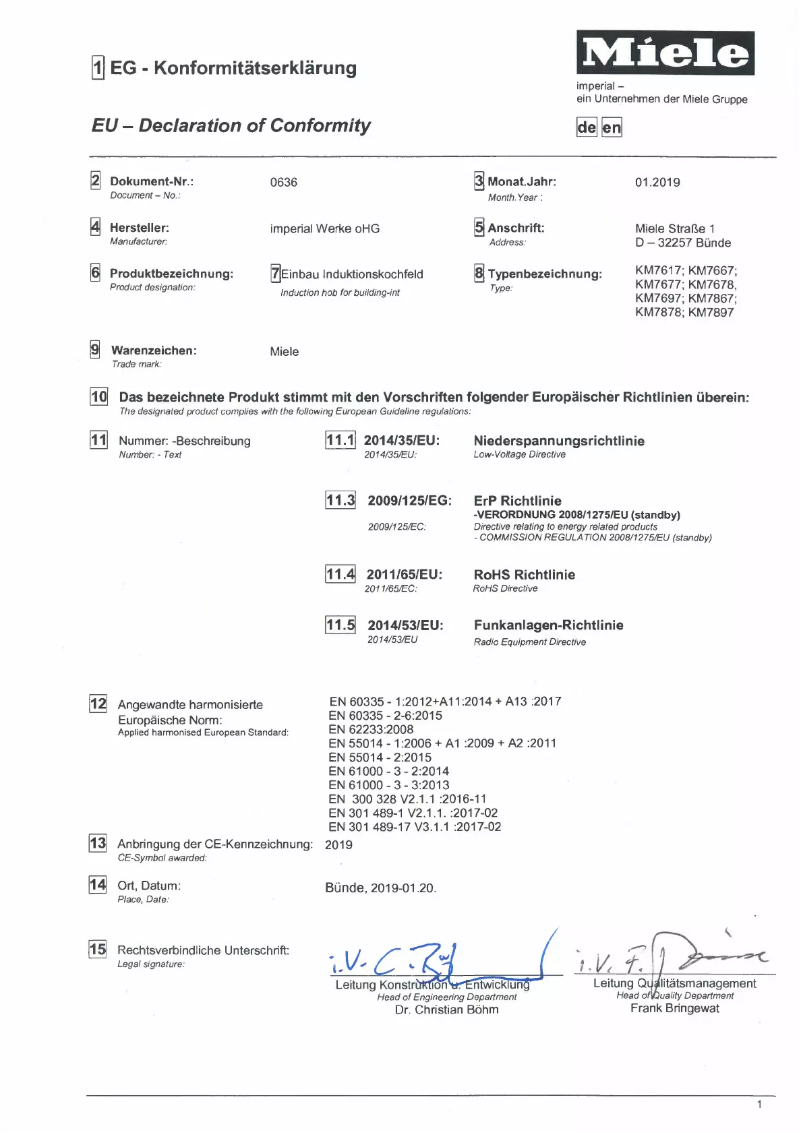 First page image of the manual for KM 7679 FL