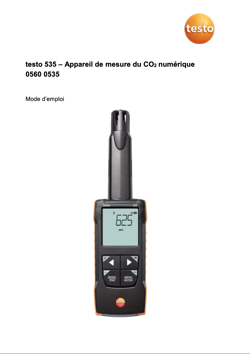 Page 1 of the manual User Manual Testo 535