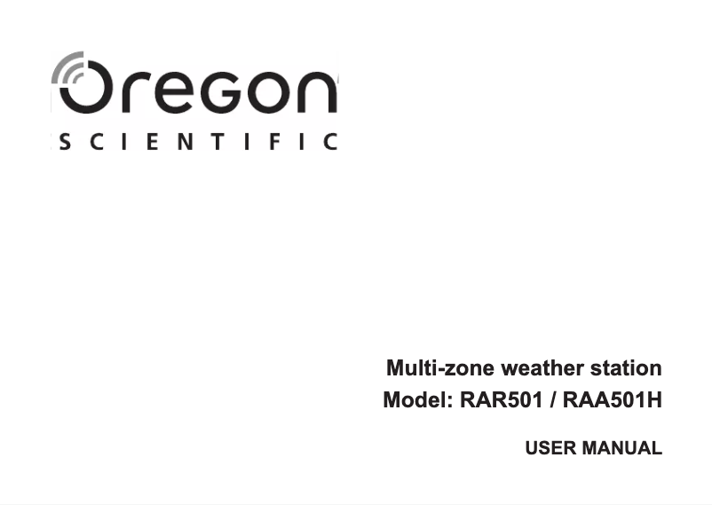 First page image of the manual for RAR501