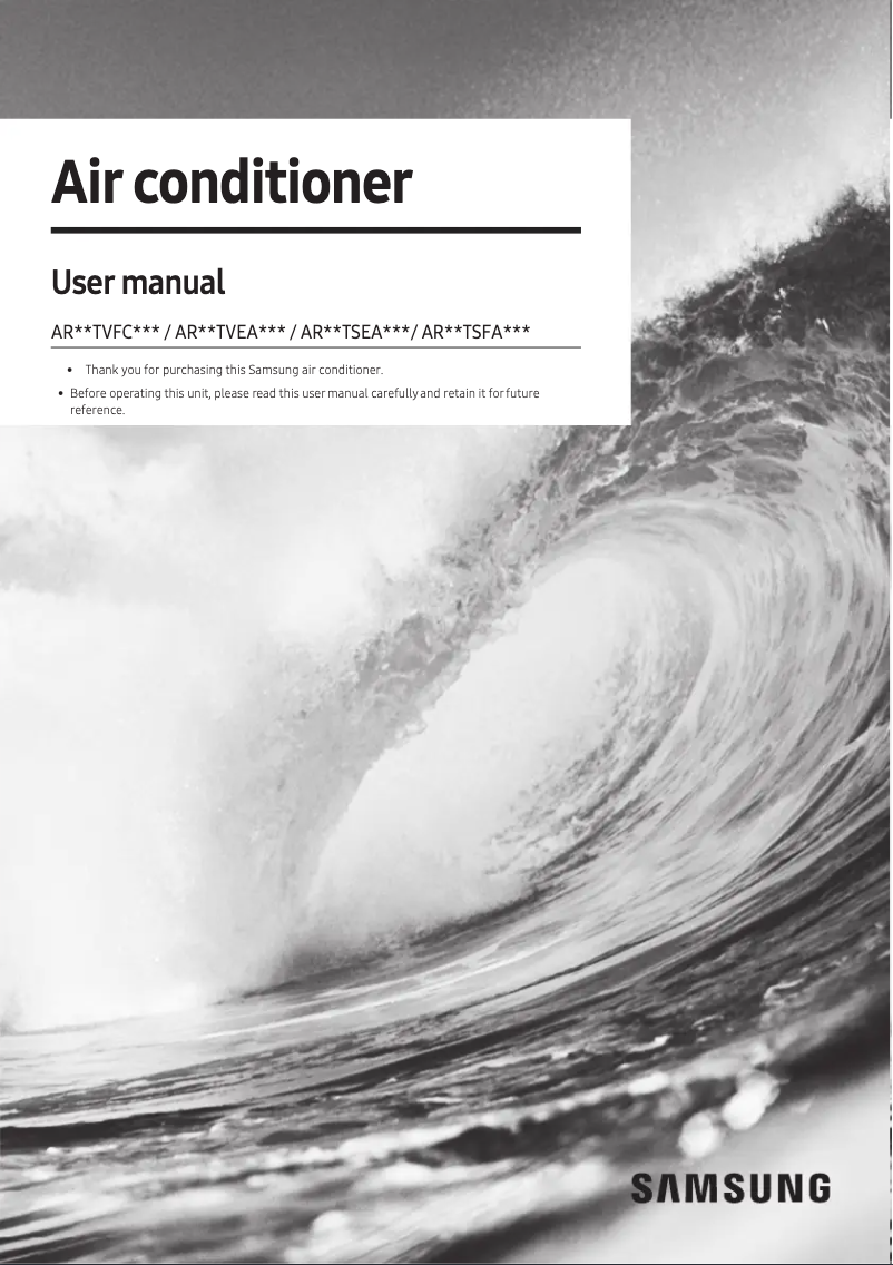 Page 1 of the manual User Manual Samsung AR18TSEAAWK