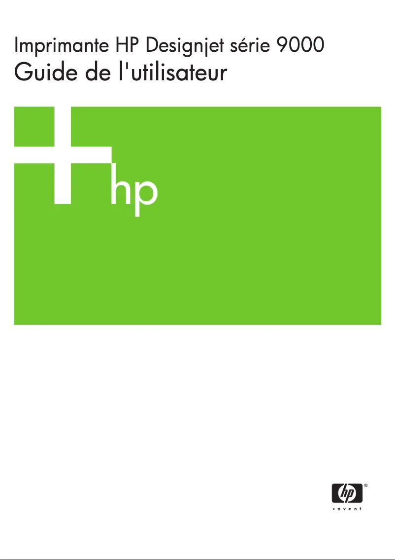 Page 1 of the manual User Manual HP DesignJet 9000s