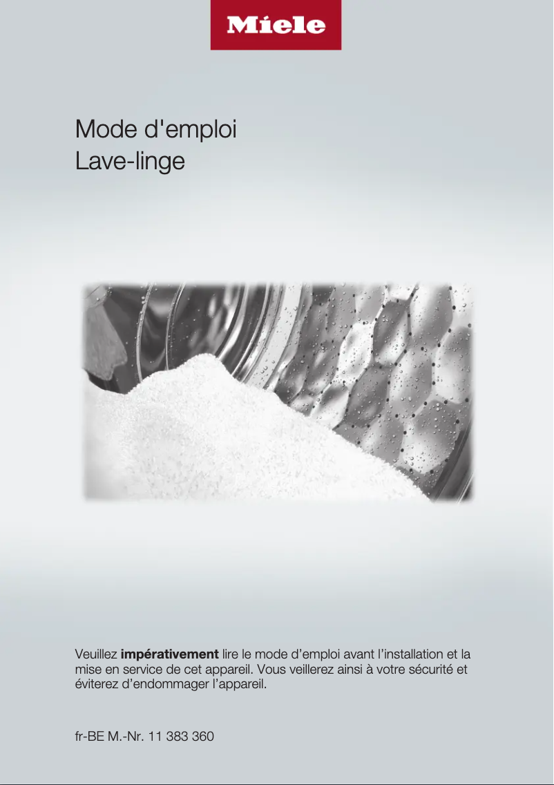 Page 1 of the manual User Manual Miele WWG 360 WCS