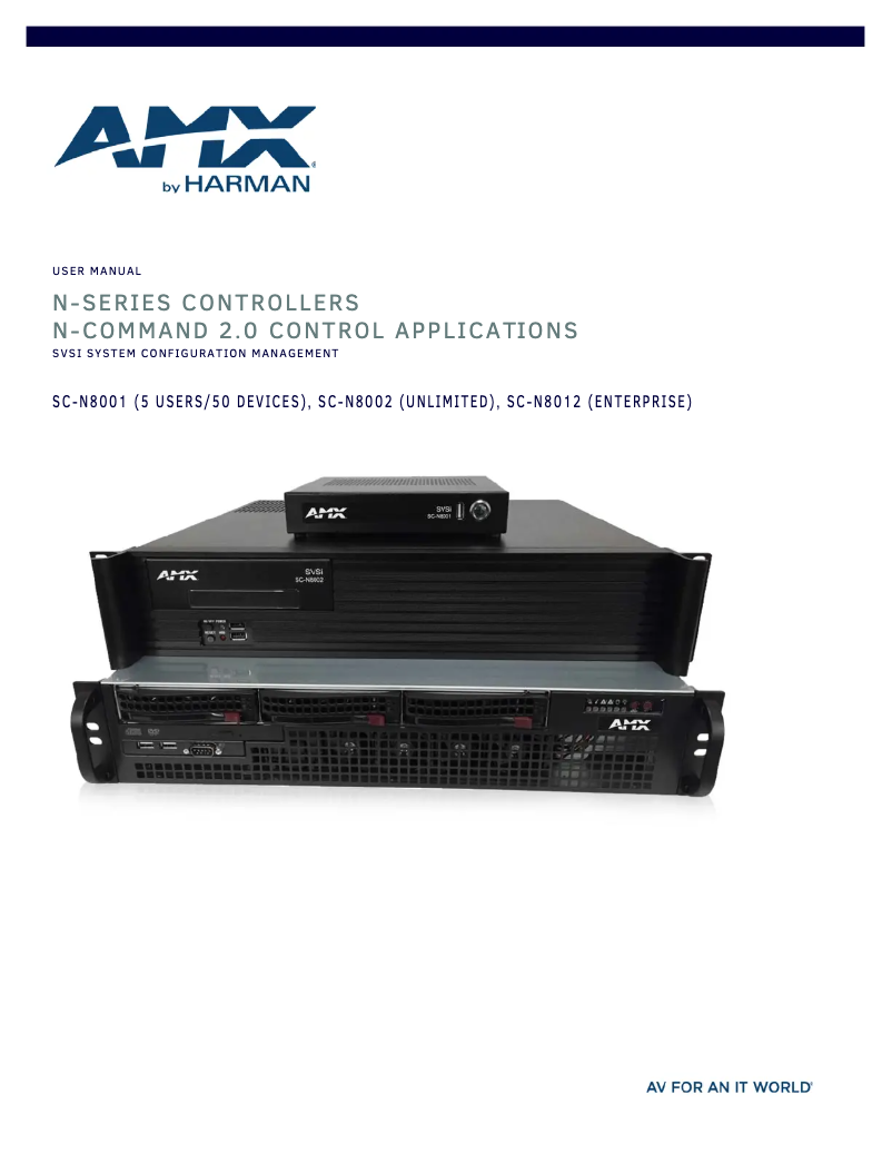 Page 1 of the manual User Manual AMX SC-N8002
