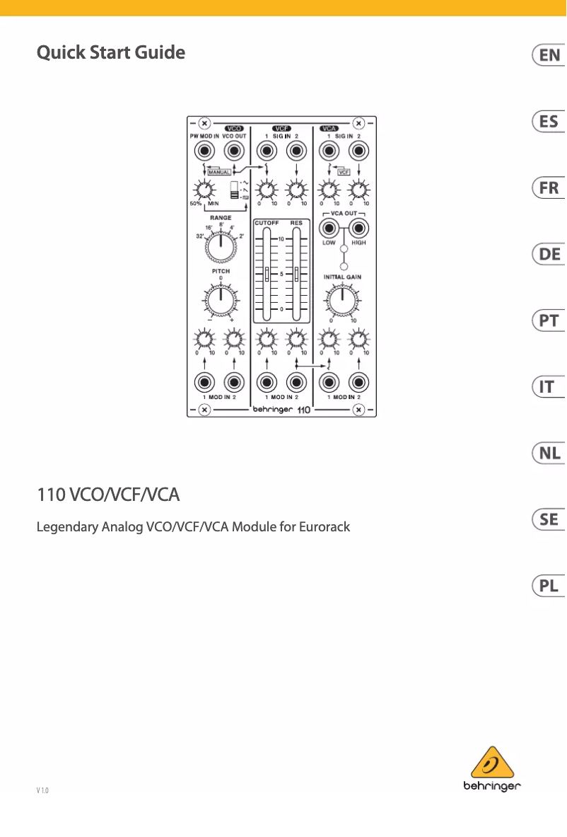 First page image of the manual for 110 VCO/VCF/VCA