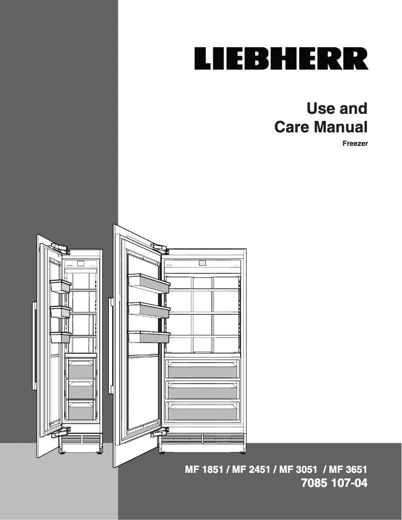 Page 1 of the manual Use and Maintenance Manual Liebherr Monolith MF 1851