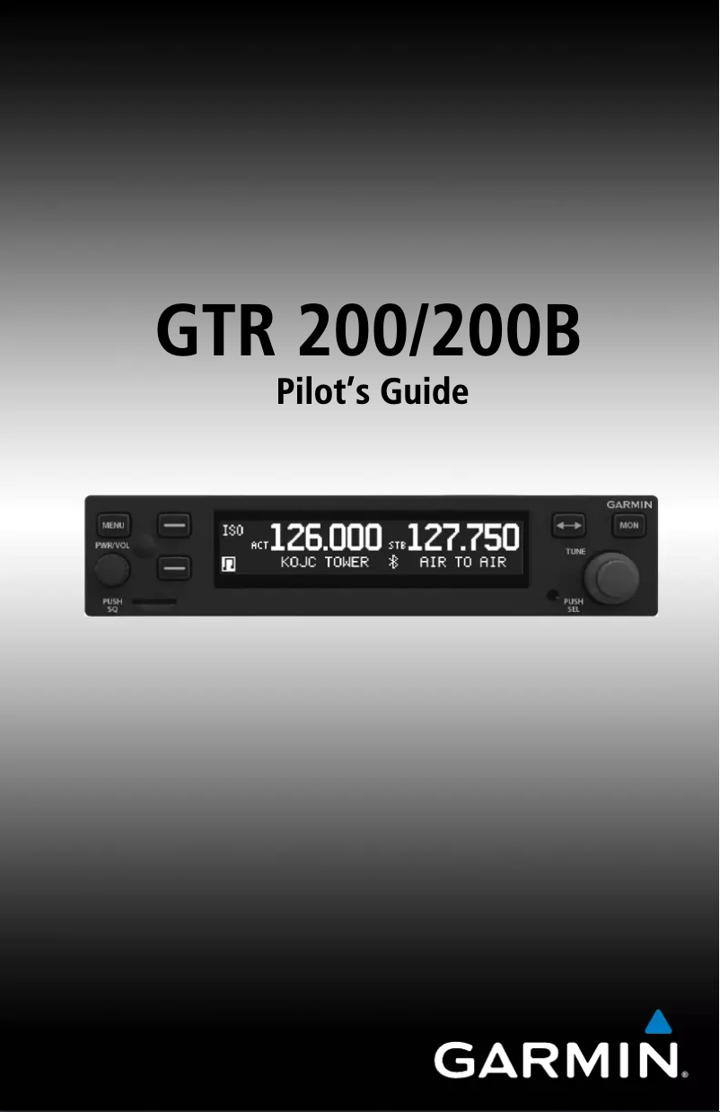 First page image of the manual for GTR 200