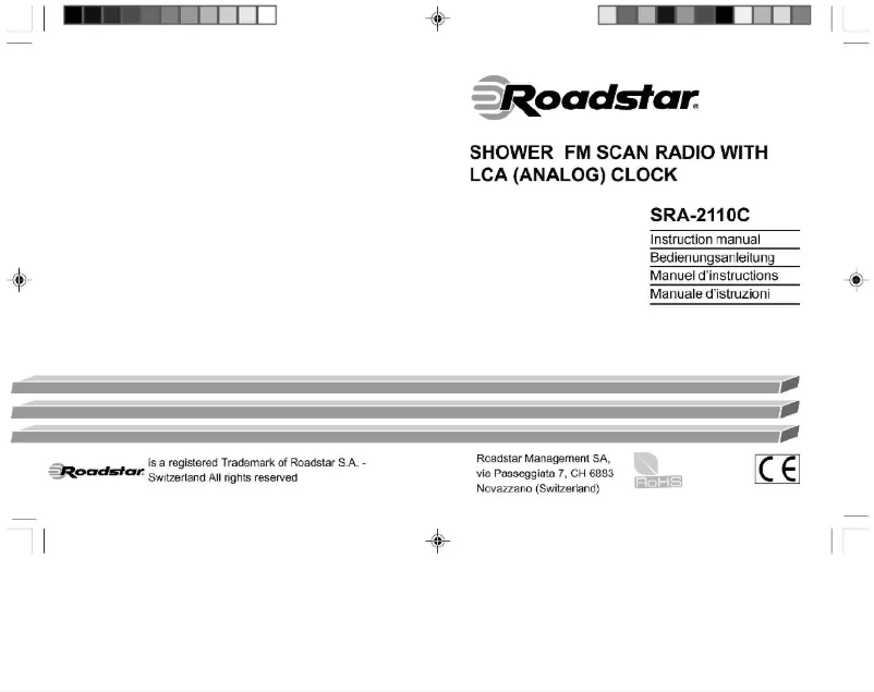 First page image of the manual for SRA-2110C/BL