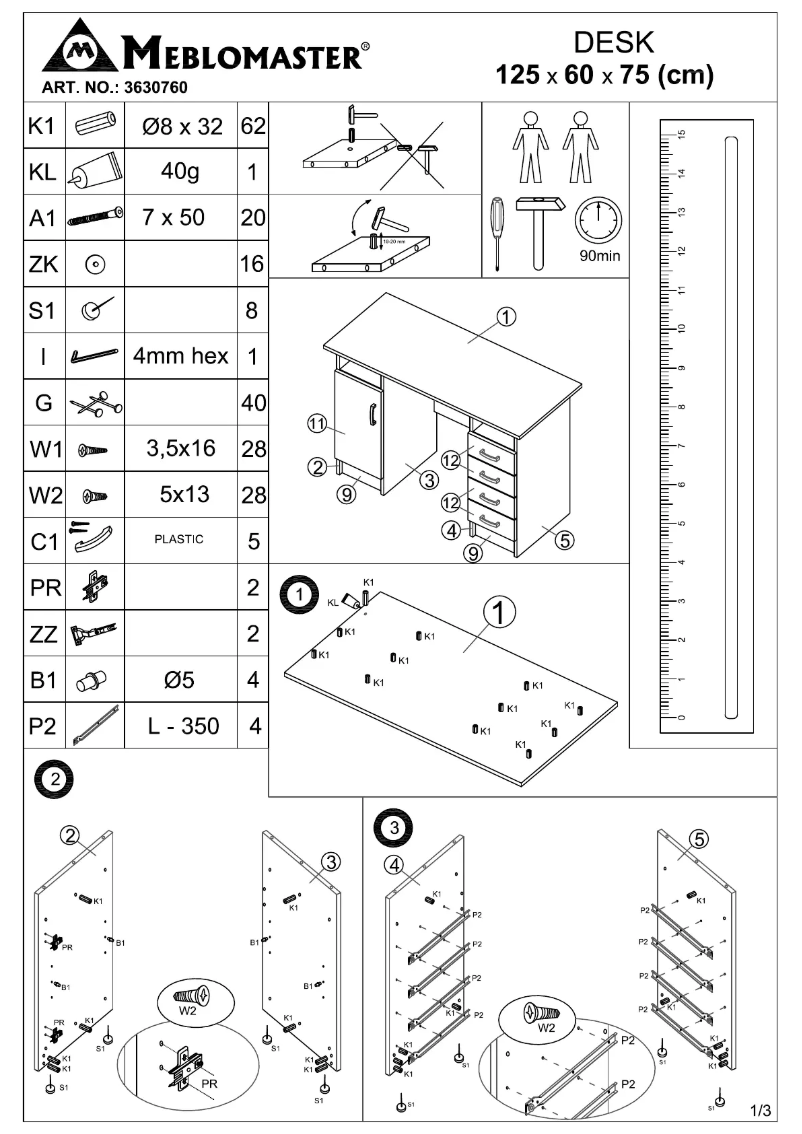 Page 1 of the manual User Manual JYSK Gentofte (125x75x60)