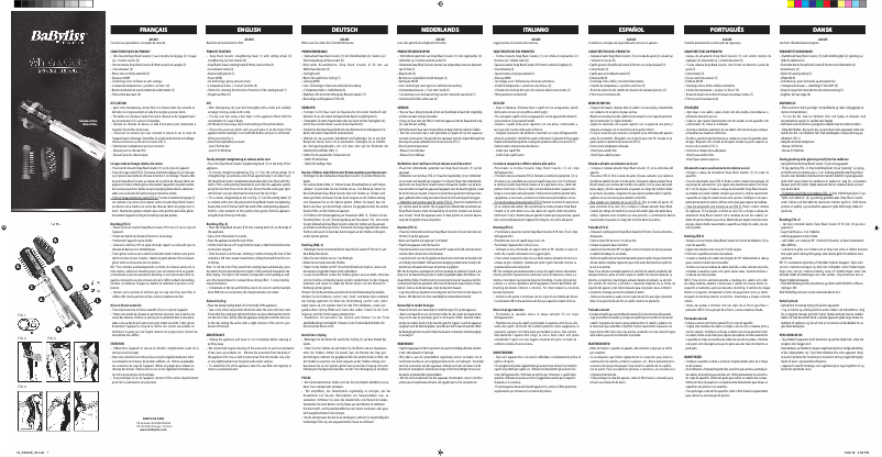 Page 1 of the manual User Manual BaByliss Sensitive AS545E