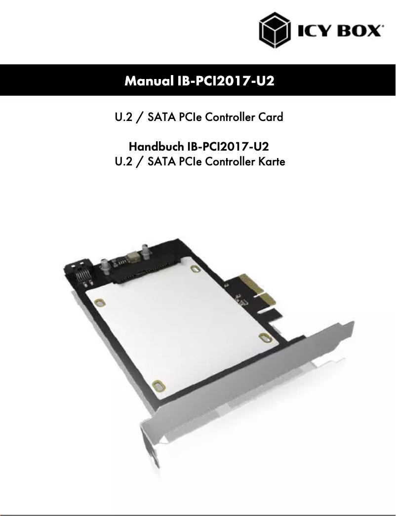 Page 1 of the manual User Manual Icy Box IB-PCI2017-U2