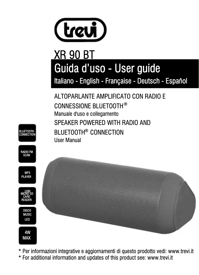 Page 1 de la notice Manuel utilisateur Trevi XR 90 BT