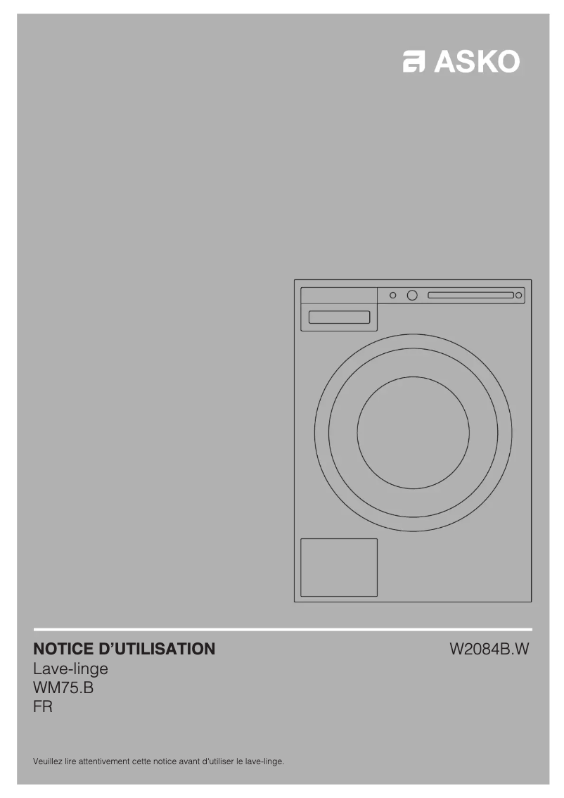 Page 1 of the manual User Manual Asko W2084.W/1