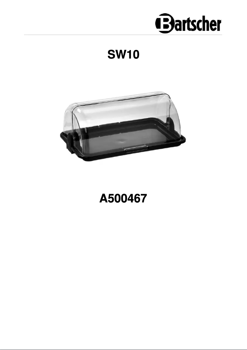 First page image of the manual for SW10