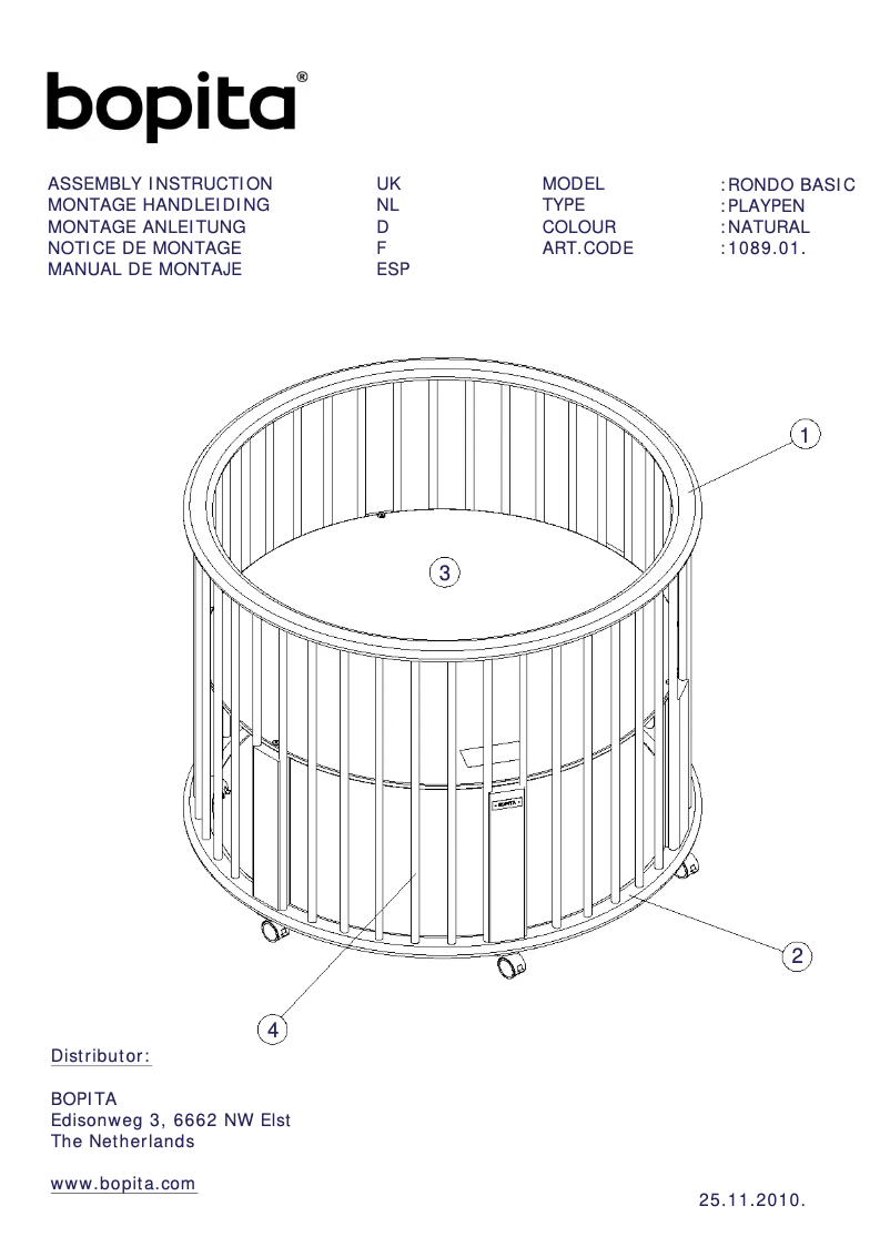 Page 1 of the manual User Manual Bopita Rondo
