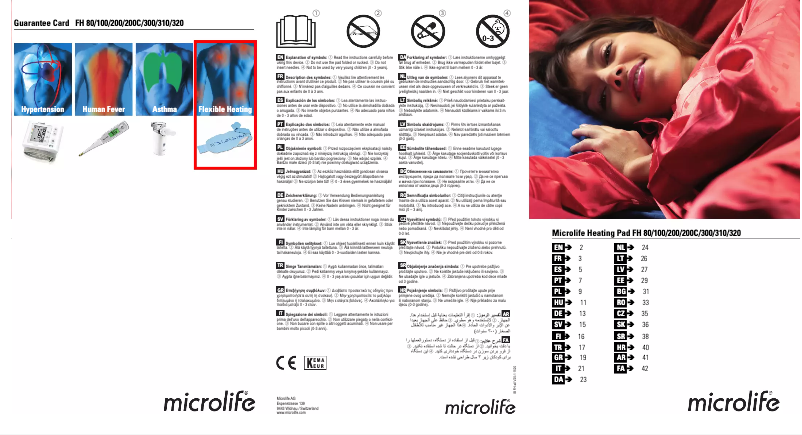 Page 1 of the manual User Manual Microlife FH 100