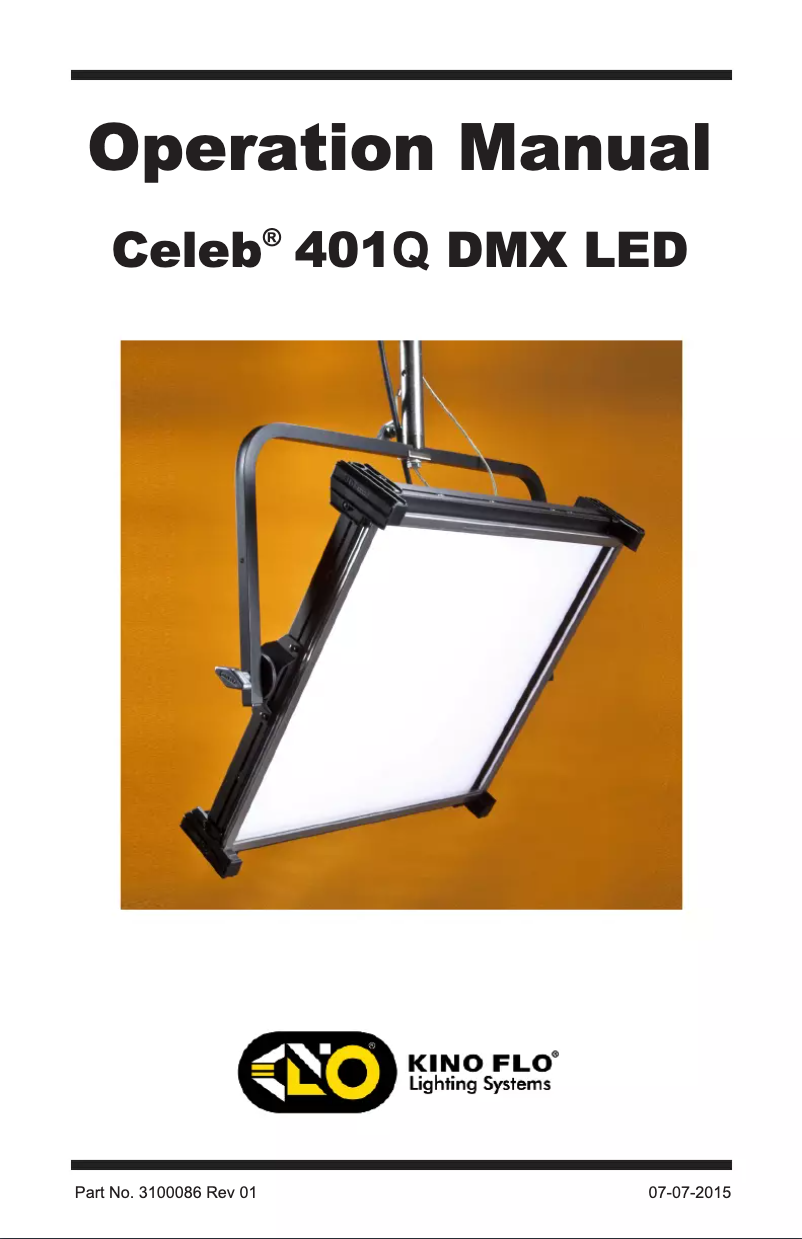 Page 1 of the manual User Manual Kino Flo Celeb 401Q LED