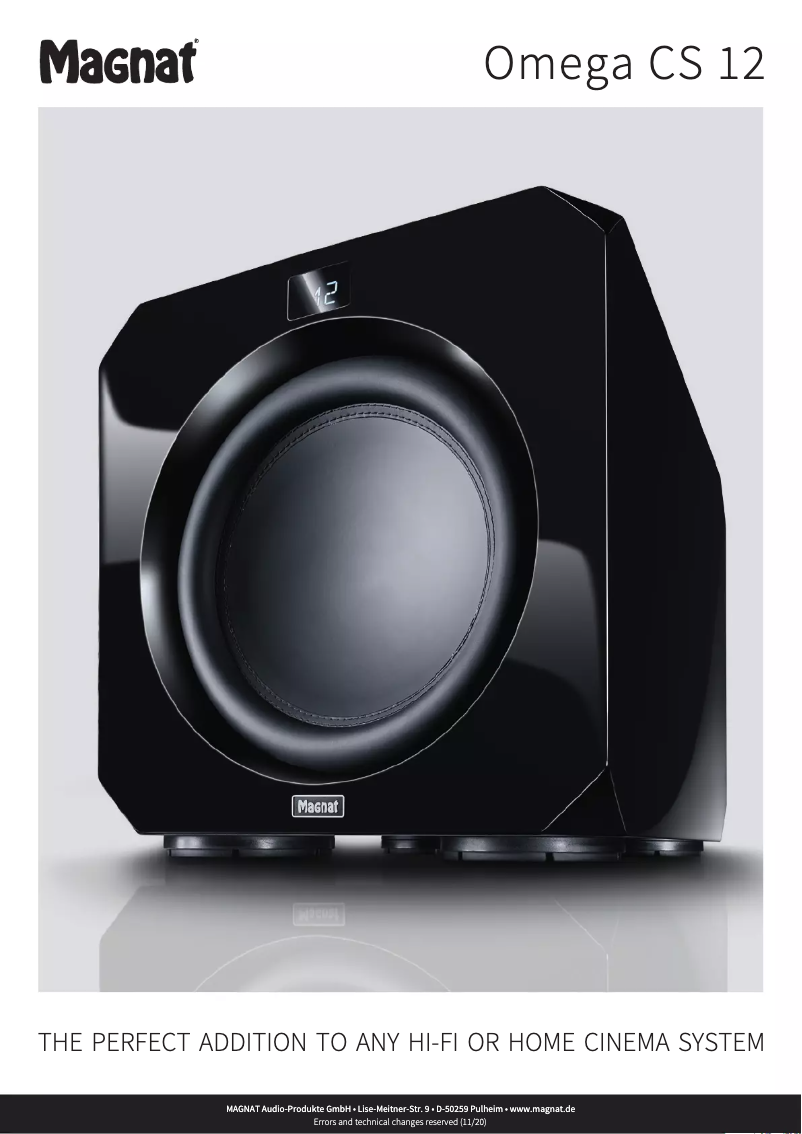 First page image of the manual for Omega CS 12