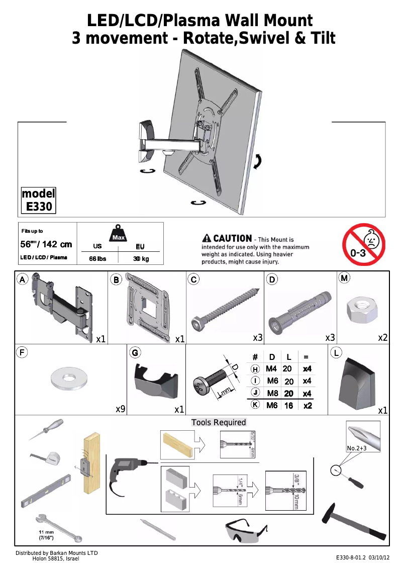 Page 1 of the manual User Manual Barkan E330