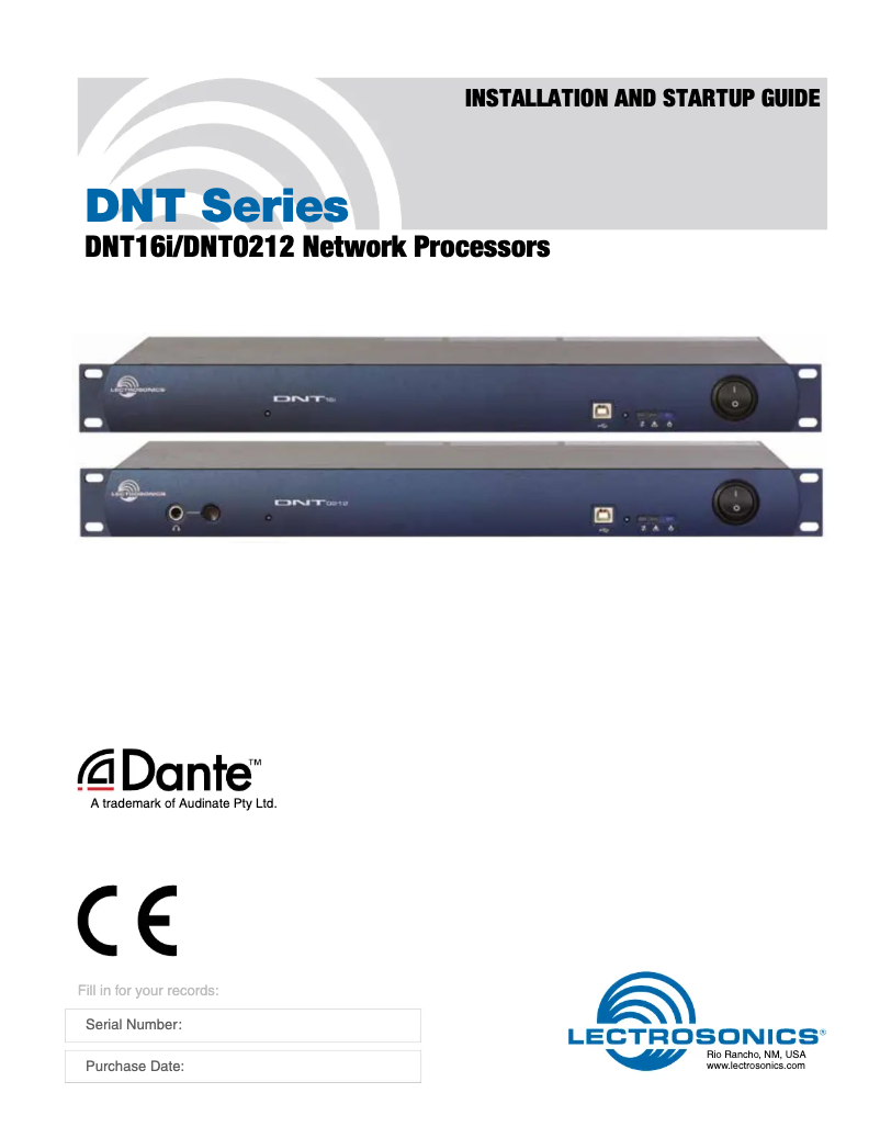 First page image of the manual for DNT0212