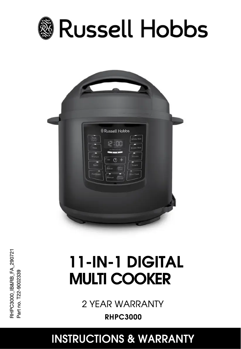Page 1 of the manual User Manual Russell Hobbs RHPC3000