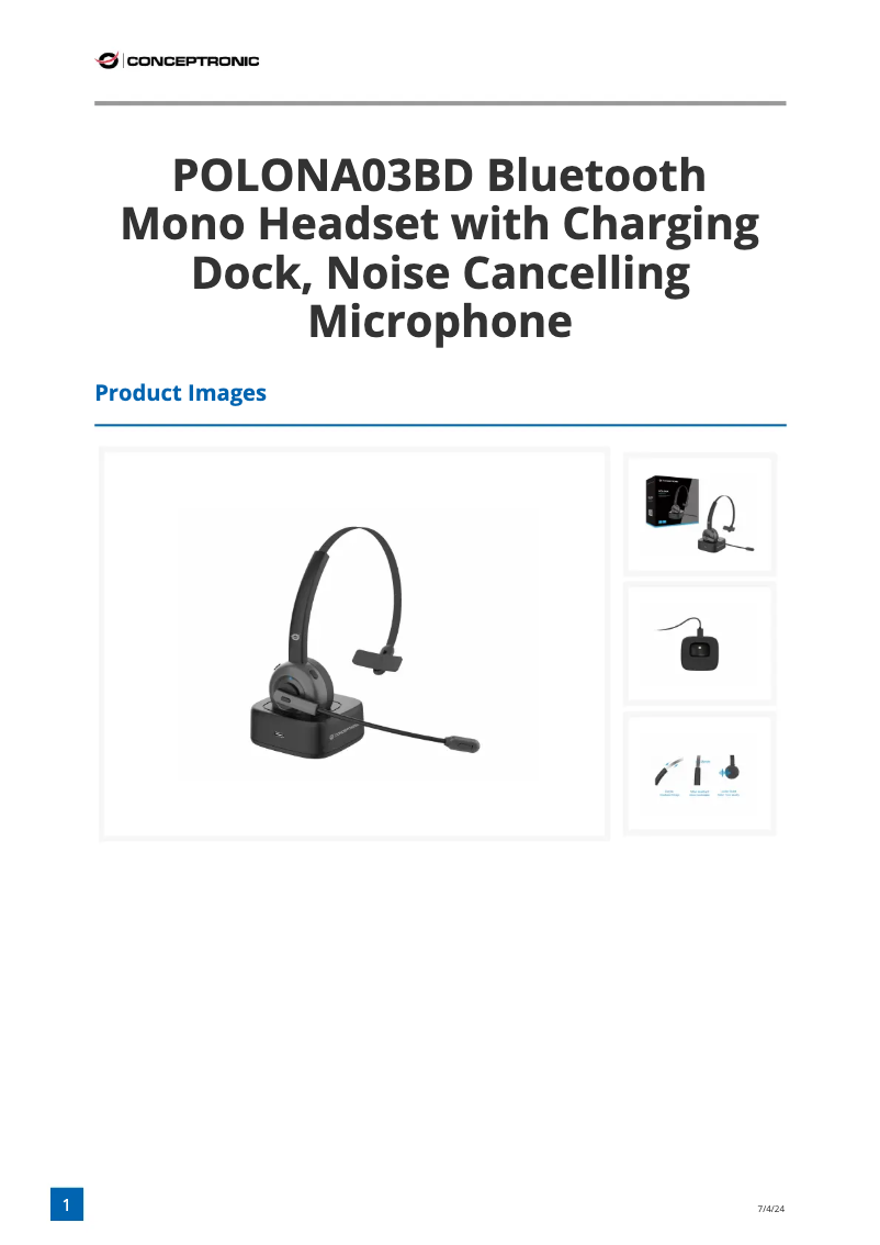 First page image of the manual for POLONA03BD