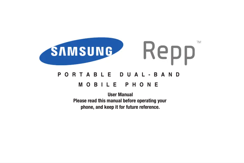 Page 1 of the manual User Manual Samsung Repp