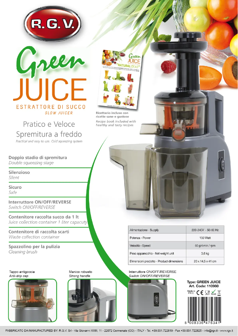 Image de la première page du manuel de l'appareil Green Juice