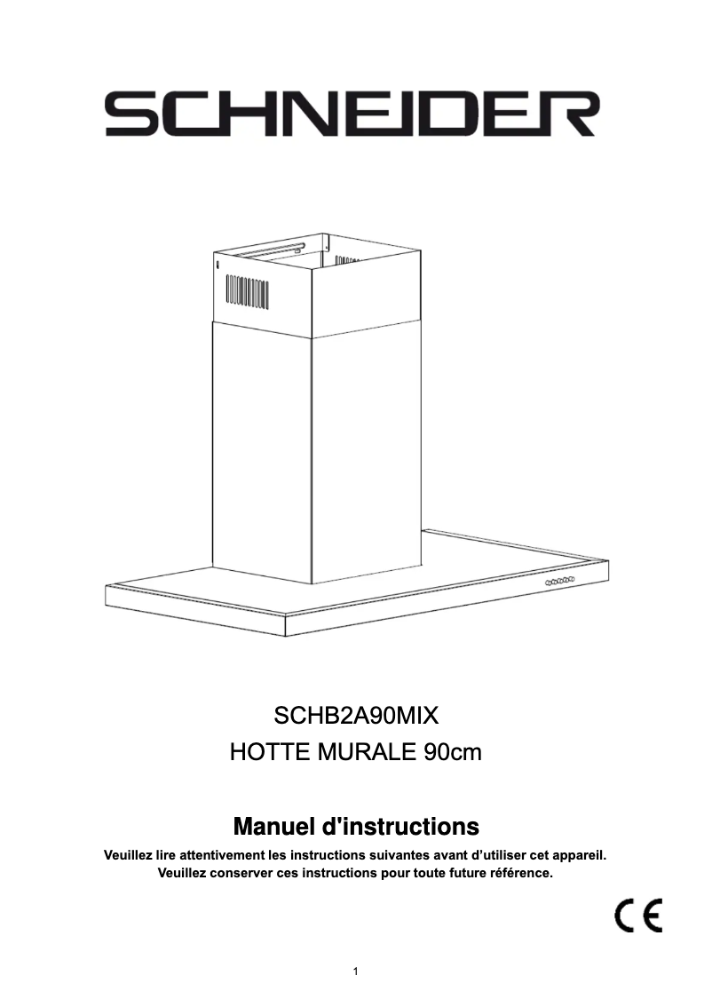 First page image of the manual for SCHB2A90MIX