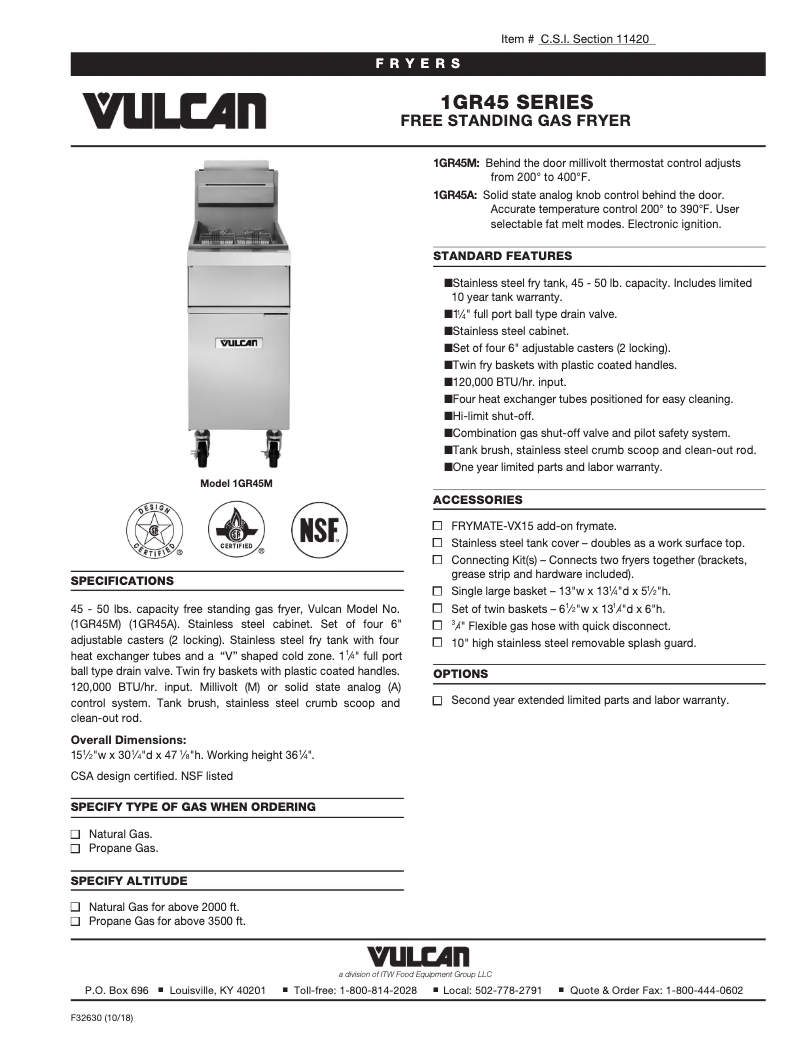 First page image of the manual for GR45