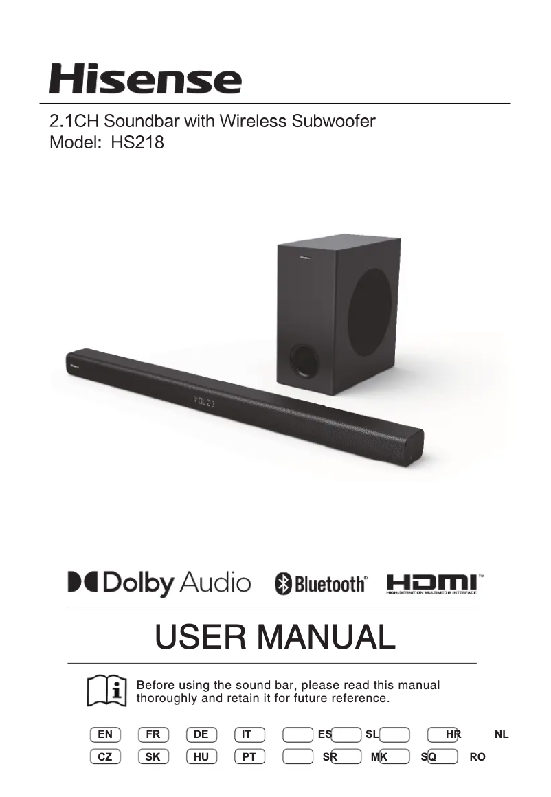 First page image of the manual for HS312